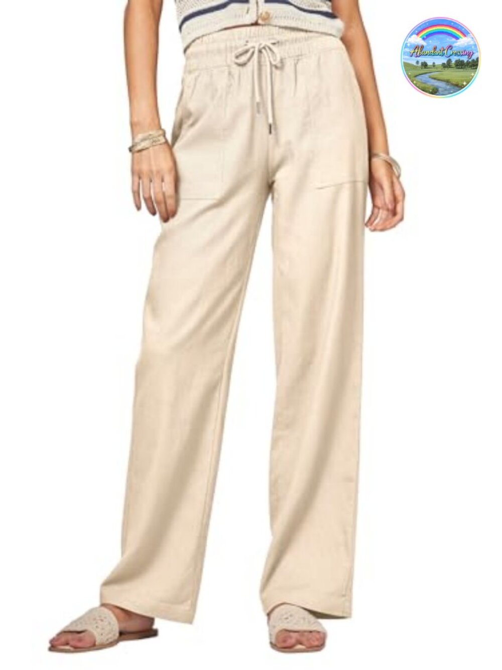 Wide Leg Linen Pants with Pockets